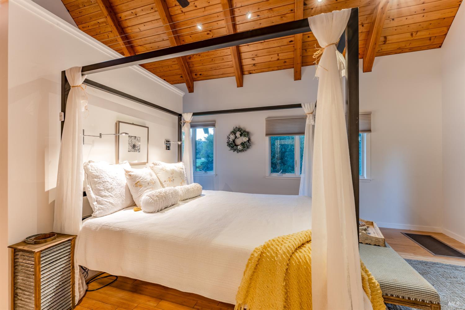 8301 West Potter Valley Road Potter Valley, CA 95469 - Photo 17 of 88 a bedroom with a bed and a night stand