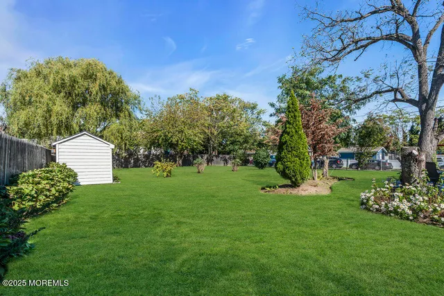 a green field with lots of trees in it