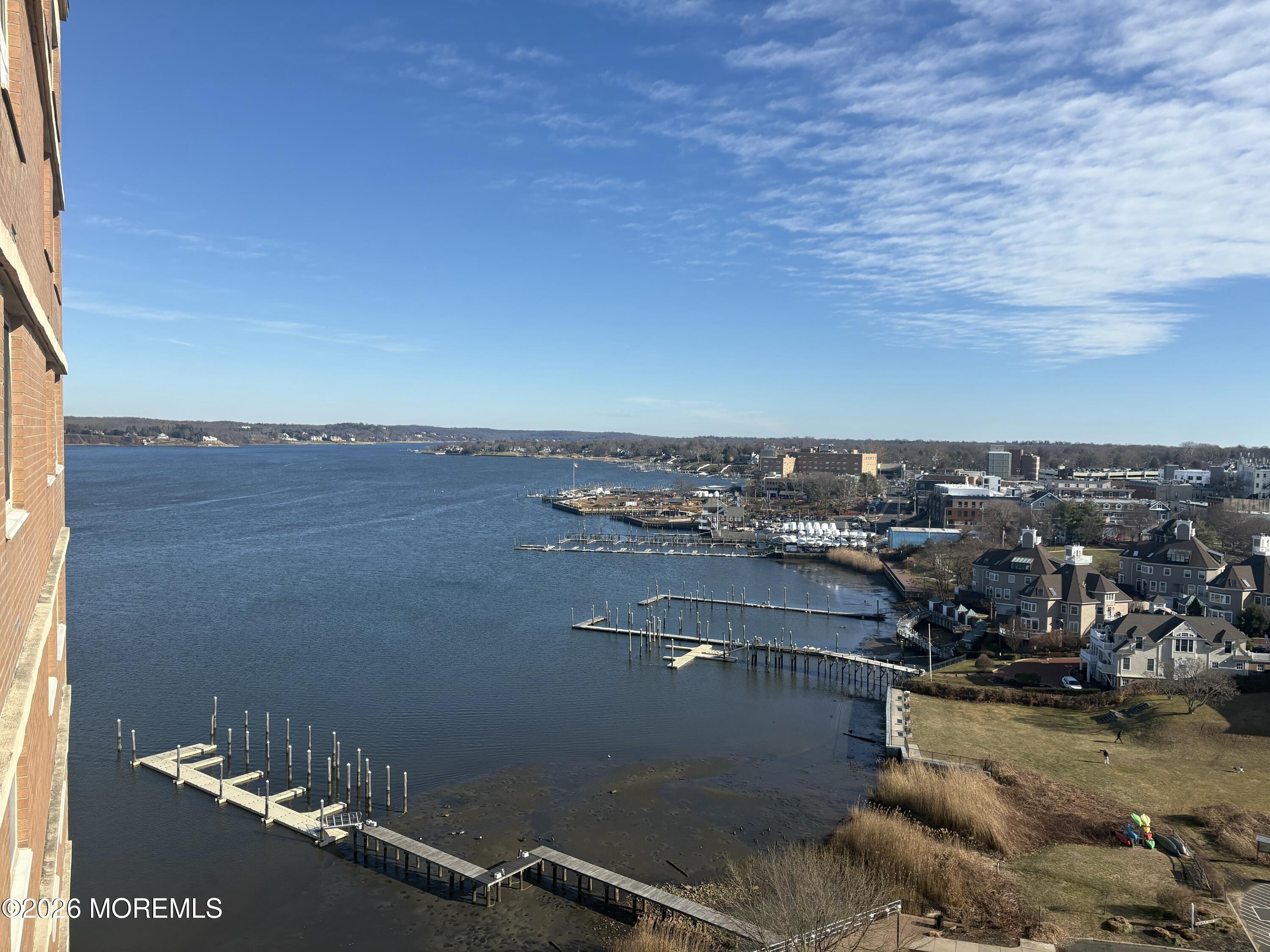 28 Riverside Avenue, Unit 9D Red Bank, NJ 07701 - Photo 10 of 15 an aerial view of a house with a lake view