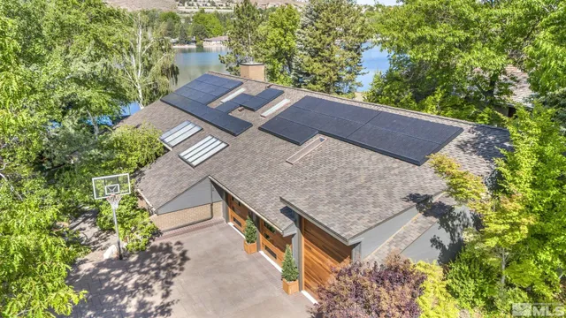 an aerial view of a house