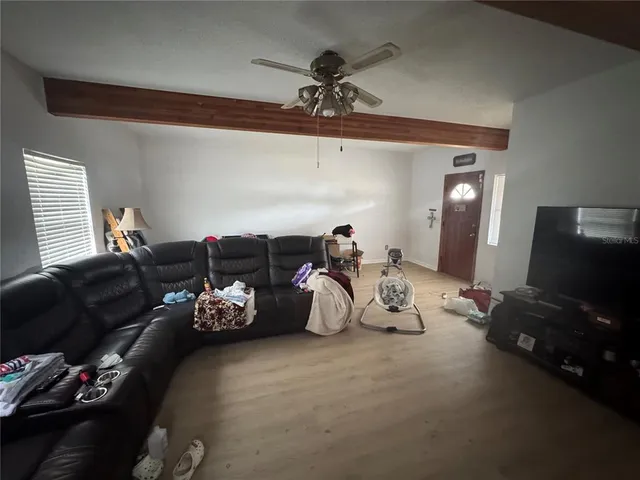 a living room with furniture