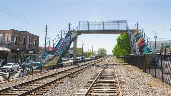 a view of under a umbrellas