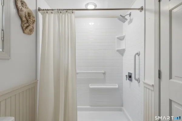 a bathroom with a shower