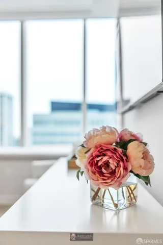 a living room with a couch and a table