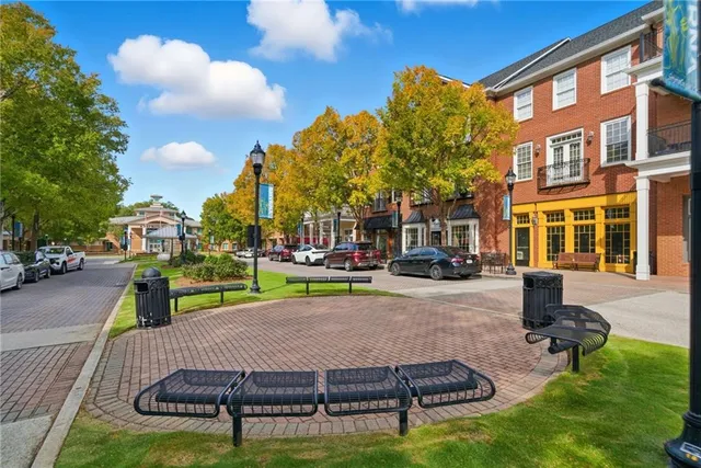 a view of a street with houses