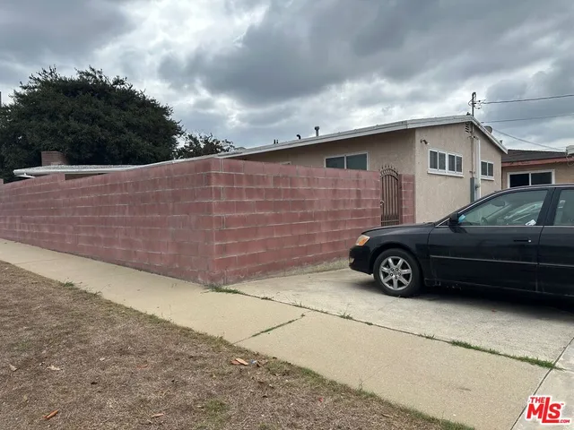 a view of a car parked in garage