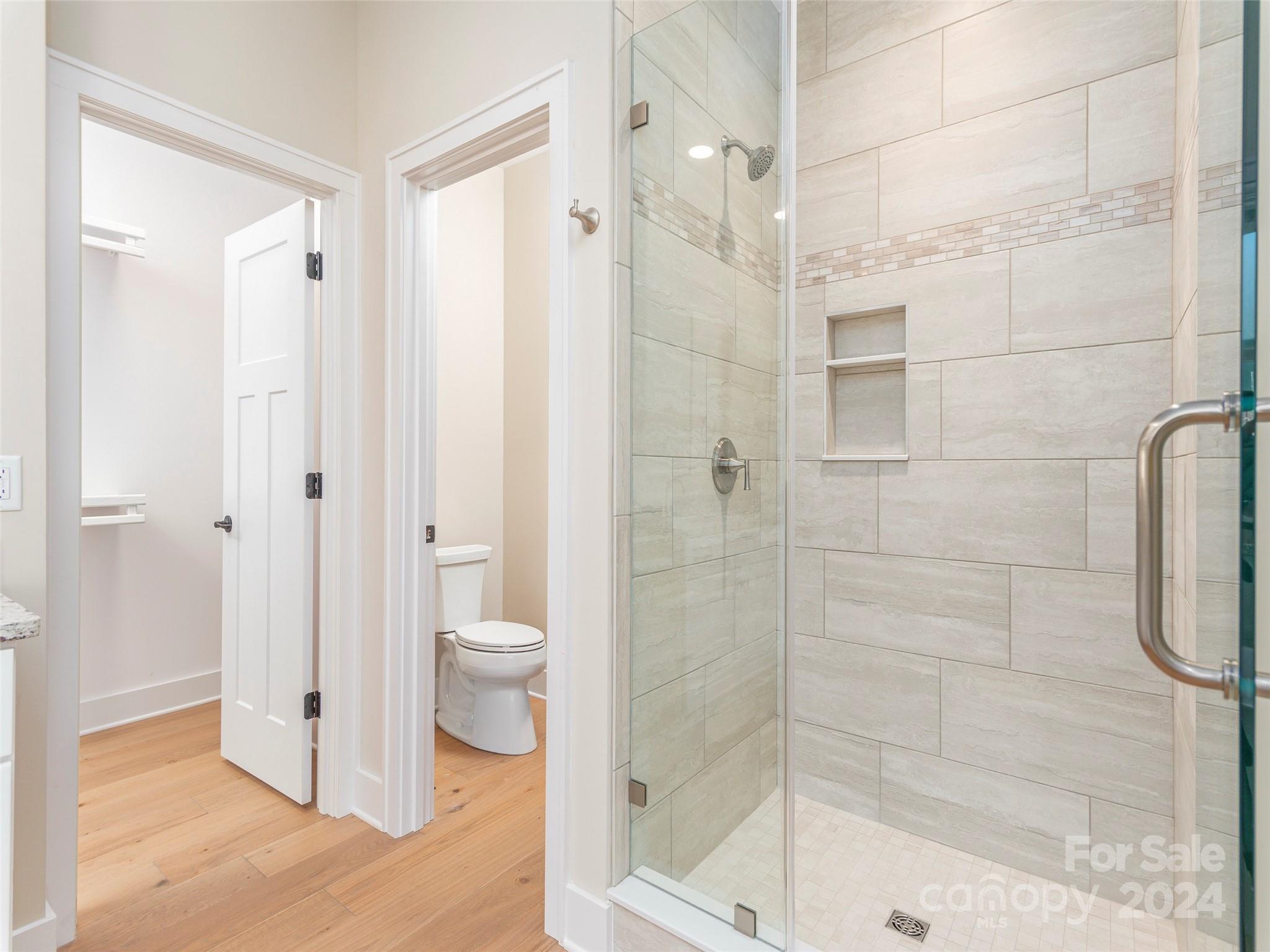 113 Millbrae Loop Hendersonville, NC 28791 - Photo 19 of 35 a bathroom with a shower and a toilet