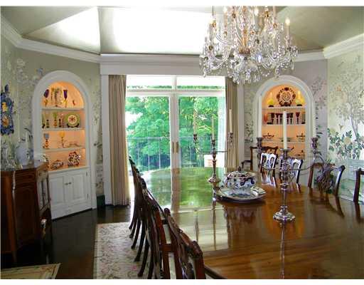 209 Spanish Tract Road Edgeworth, PA 15143 - Photo 11 of 18 Dining Room. Enjoy intimate dining or elegant entertaining for many in the Dining Room. Sliding doors with transoms lead to a covered side porch and the rear balcony.