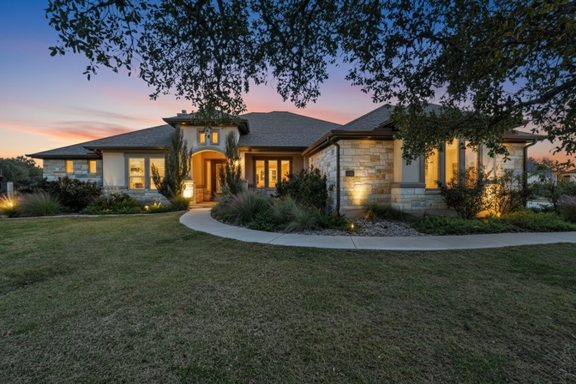 112 Sweetleaf Cove Georgetown, TX 78633 - Photo 1 of 28 a front view of a house with garden
