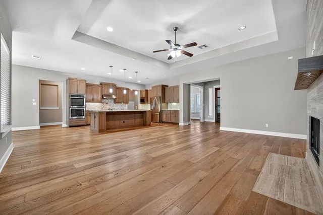 a view of kitchen and natural light