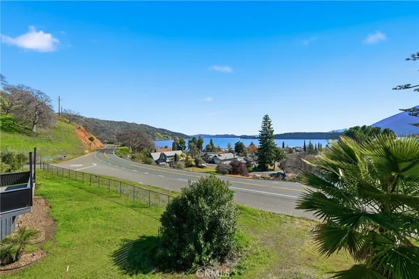 an aerial view of a house with a garden