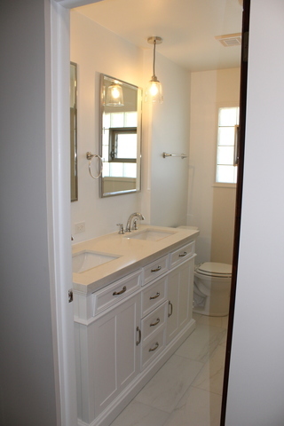 724 Barnsdale Road, Unit 2 La Grange Park, IL 60526 - Photo 11 of 20 a bathroom with a granite countertop sink a mirror a and a