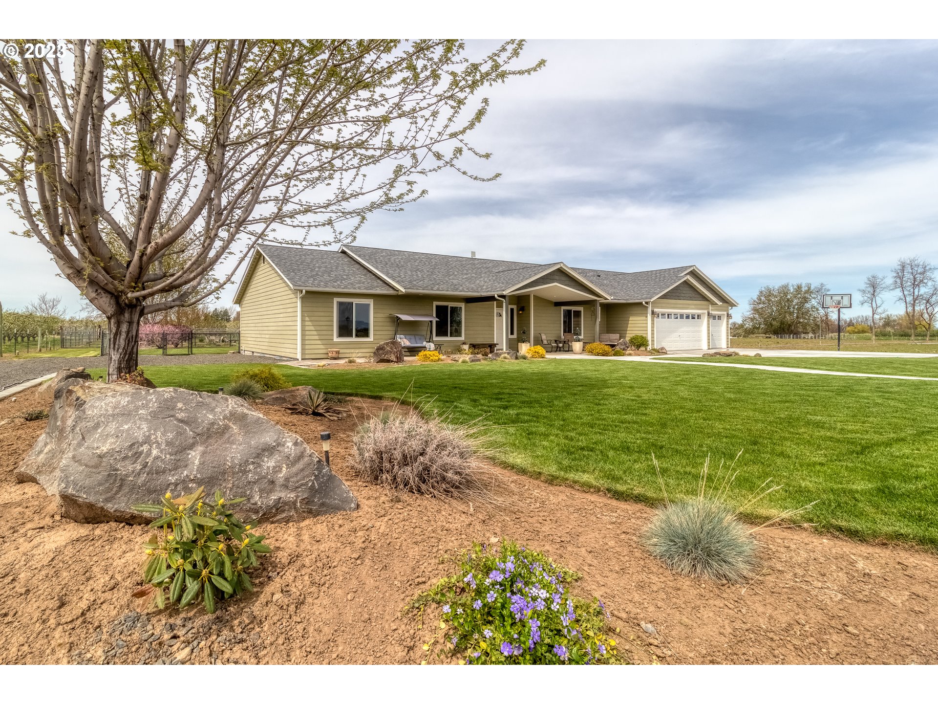 52794 Appleton Road Milton Freewater, OR 97862 - Photo 27 of 35 a view of large house with a big yard and large trees