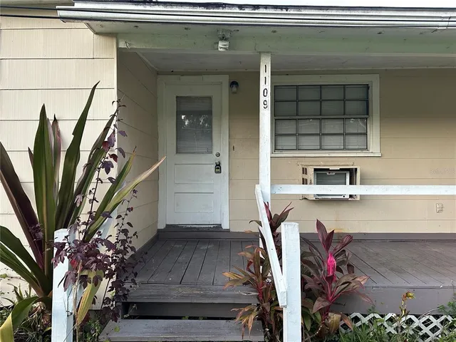 a view of front door of house