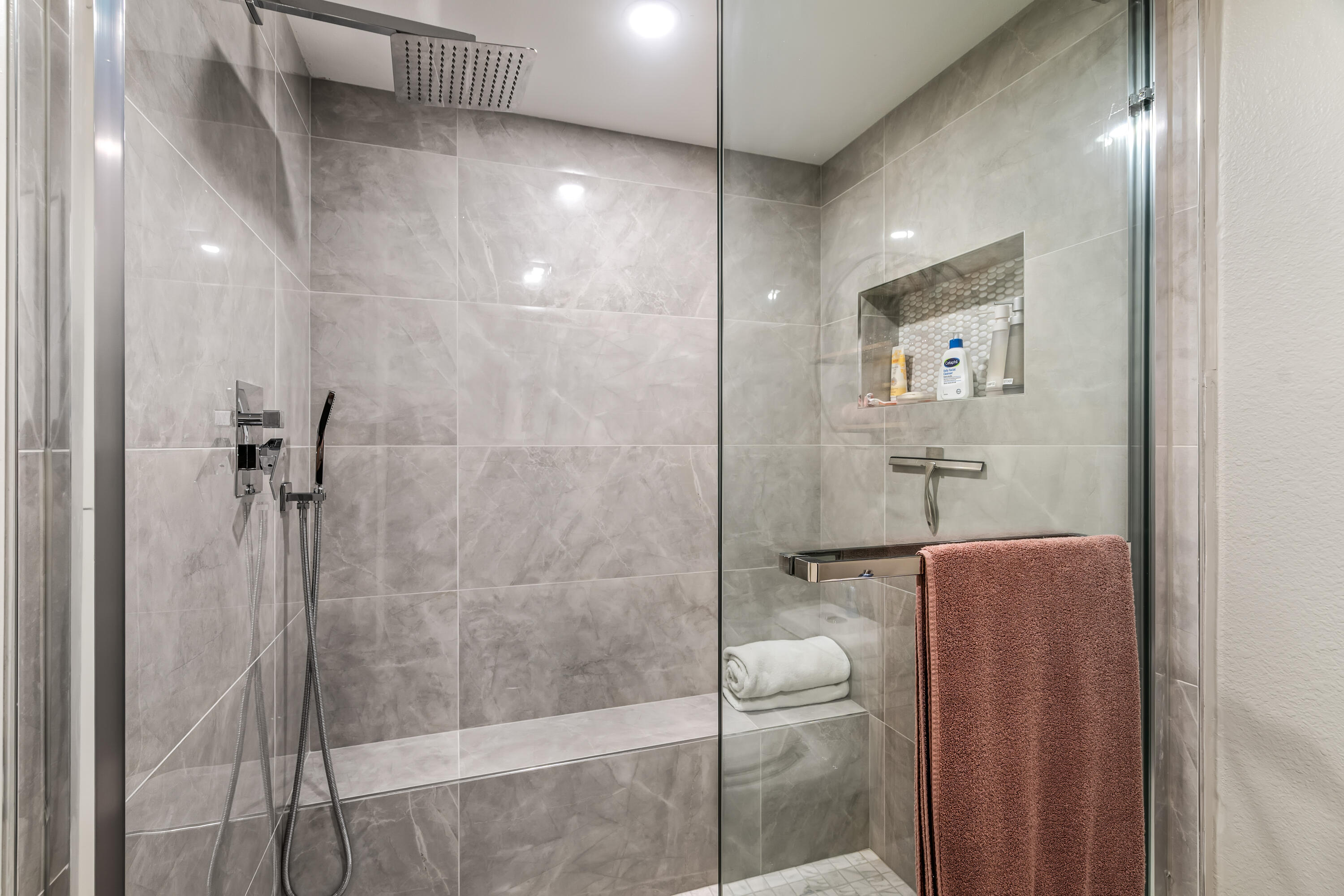 76632 Morocco Road Palm Desert, CA 92211 - Photo 16 of 38 a bathroom with a shower and a sink