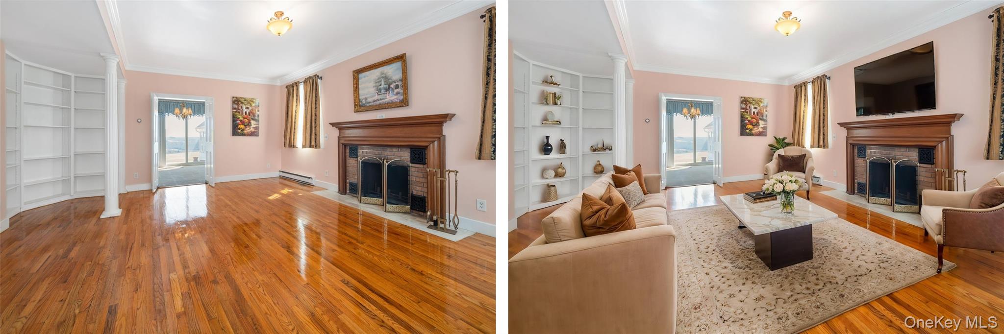The photo on the right has been digitally staged.