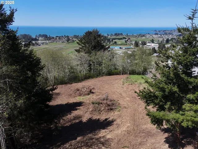 a view of a city with mountains in the background