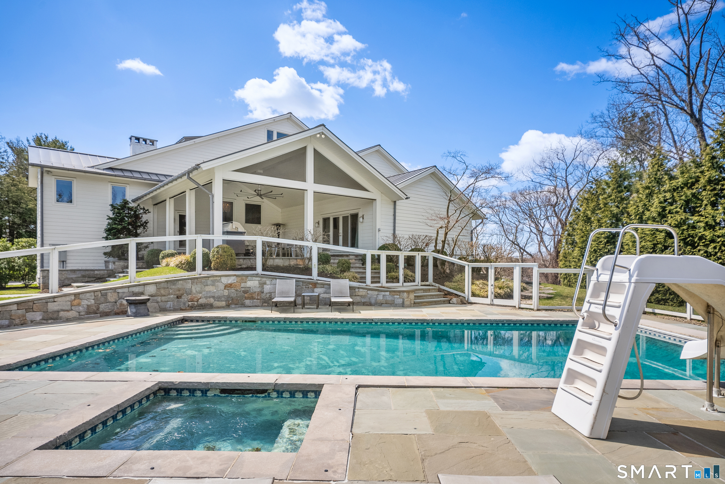 3 Stony Point Road Westport, CT 06880 - Photo 36 of 38 Fenced in Pool and Spa