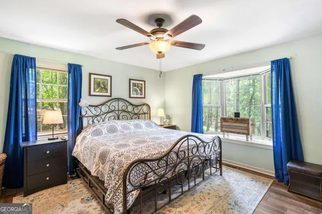 a view of a garage with storage