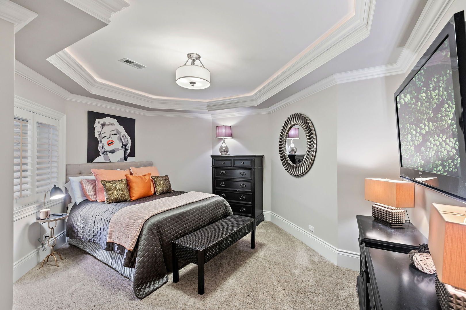 368 Ridge Avenue Winnetka, IL 60093 - Photo 33 of 55 a bedroom with a bed and a chandelier