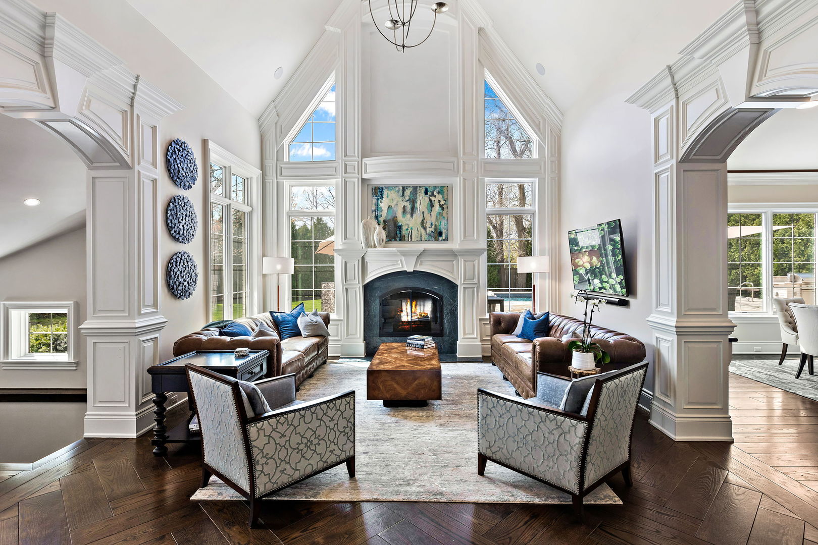 368 Ridge Avenue Winnetka, IL 60093 - Photo 5 of 55 a living room with furniture and a fireplace