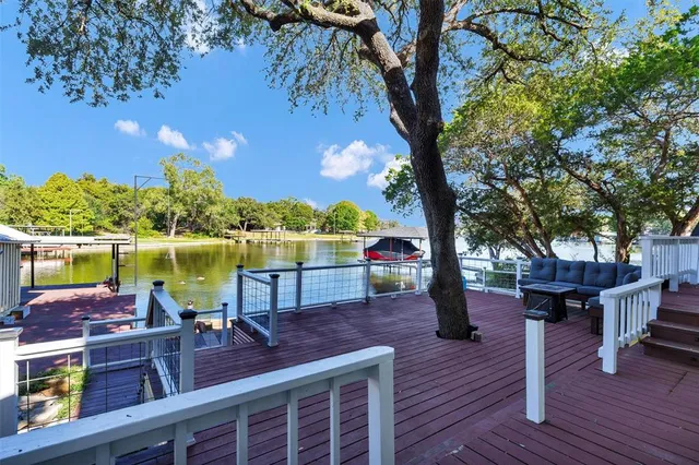 a view of a lake with outdoor space