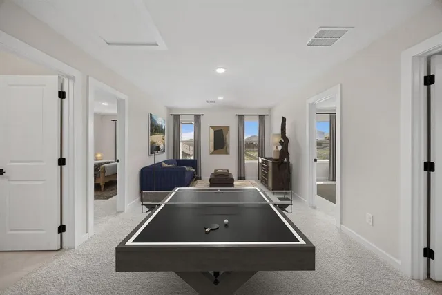 a room with gym equipment