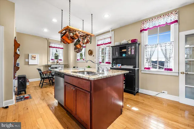 a kitchen with lots of counter top space