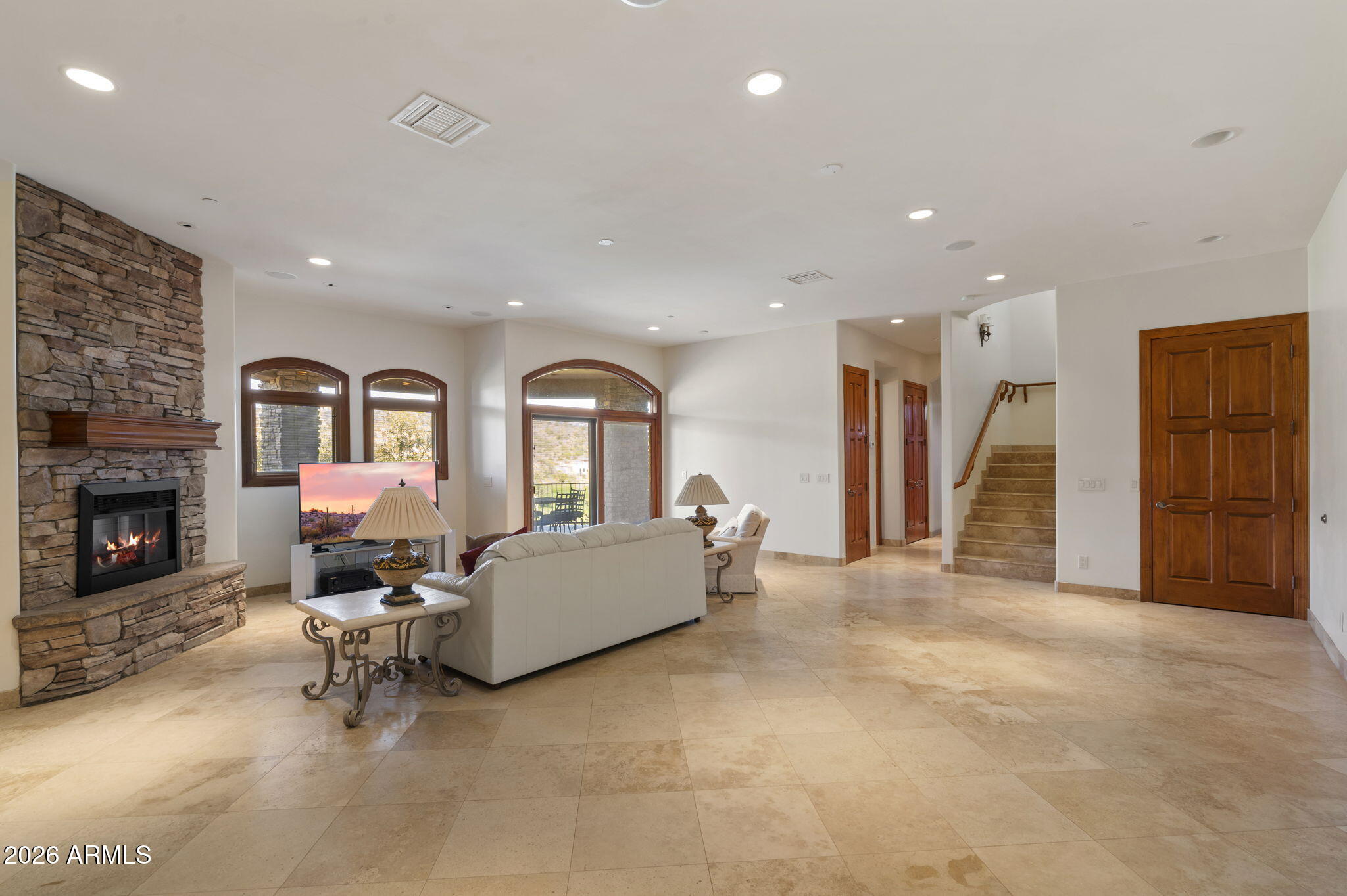 9624 Copper Ridge Trail Fountain Hills, AZ 85268 - Photo 42 of 57 a living room with furniture and a fireplace