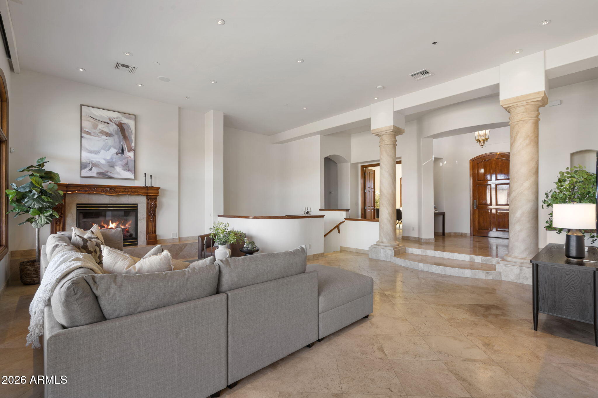 9624 Copper Ridge Trail Fountain Hills, AZ 85268 - Photo 7 of 57 a living room with furniture and a fireplace