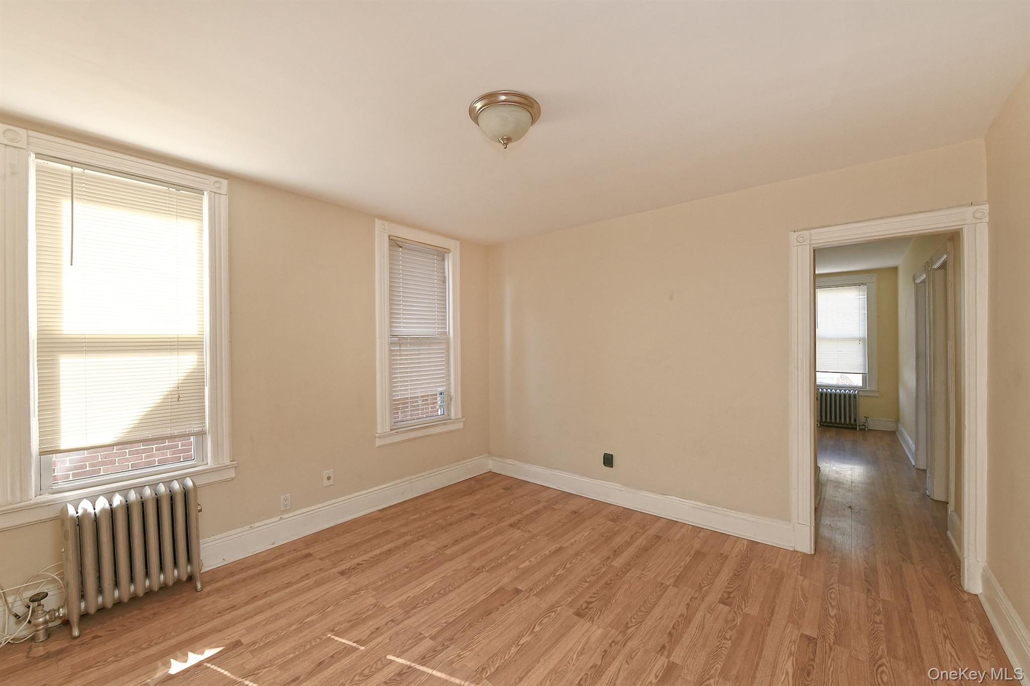 30-94 47th Street Queens, NY 11103 - Photo 10 of 20 Spare room featuring radiator heating unit and light wood-style flooring