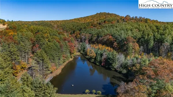 a view of a lake with a mountain in the background