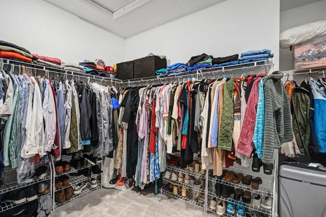 a view of a livingroom with closet