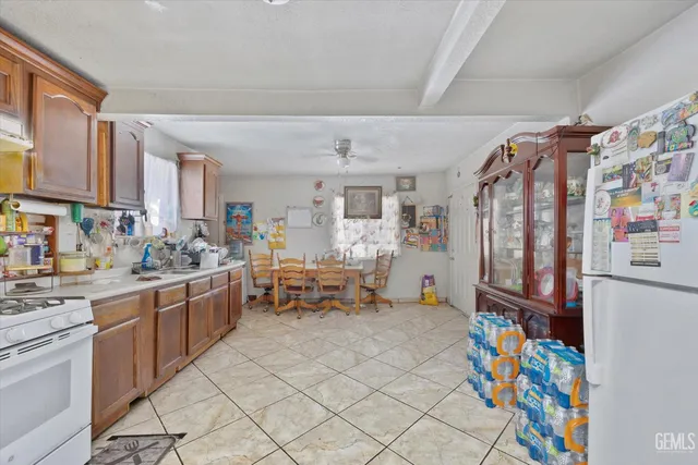 a kitchen with stainless steel appliances lots of counter top space