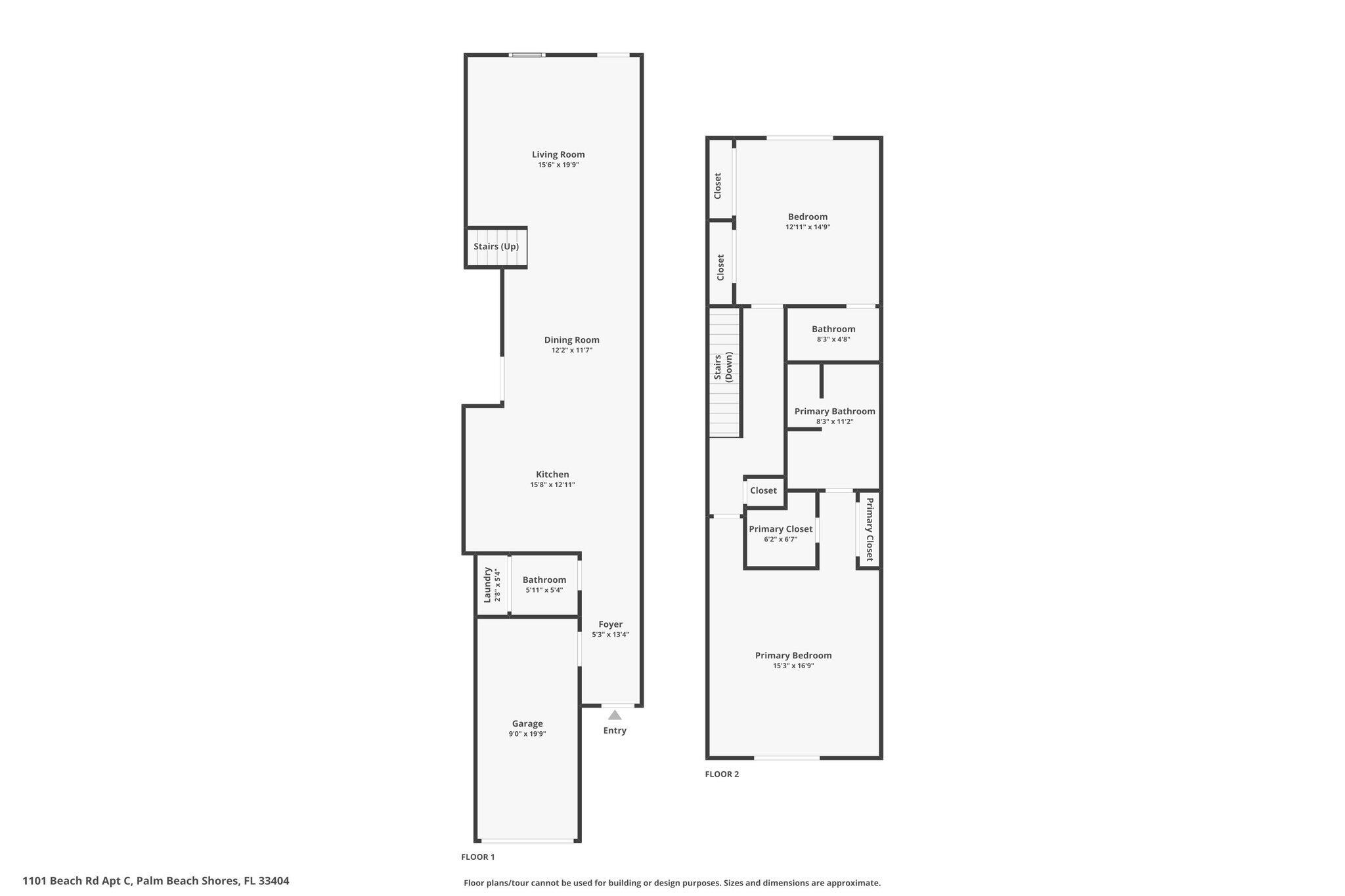 1101 Beach Road, Unit C Palm Beach Shores, FL 33404 - Photo 42 of 44 a picture of a floor plan