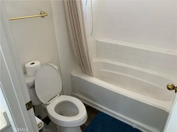 a bathroom with a toilet and a bathtub