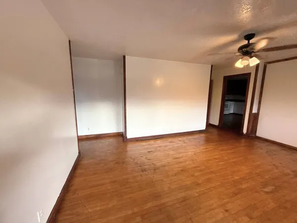 a view of a livingroom with a staircase