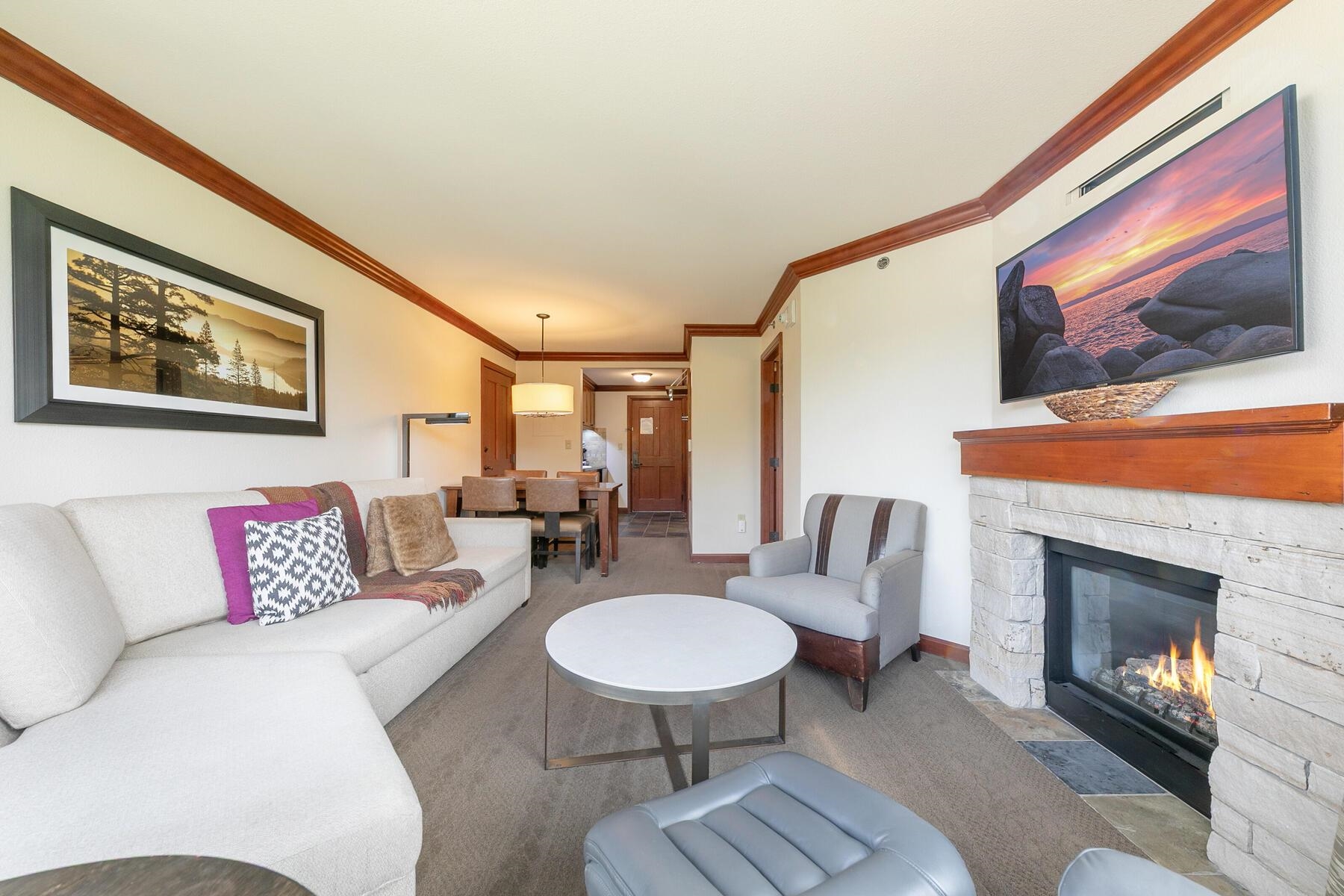 400 Resort Road, Unit 722724 Olympic Valley, CA 96146 - Photo 20 of 28 a living room with furniture and a fireplace