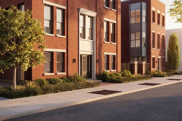 a view of a building along a street