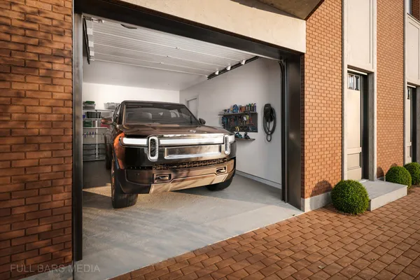 a car parked in front of a building
