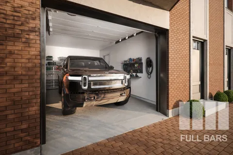 a car parked in front of a building