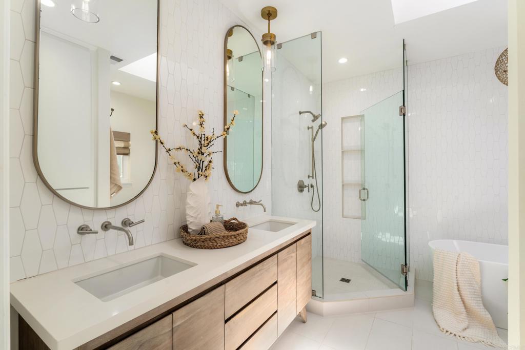 17543 Via Del Bravo Rancho Santa Fe, CA 92067 - Photo 17 of 41 a bathroom with a sink double vanity and a mirror