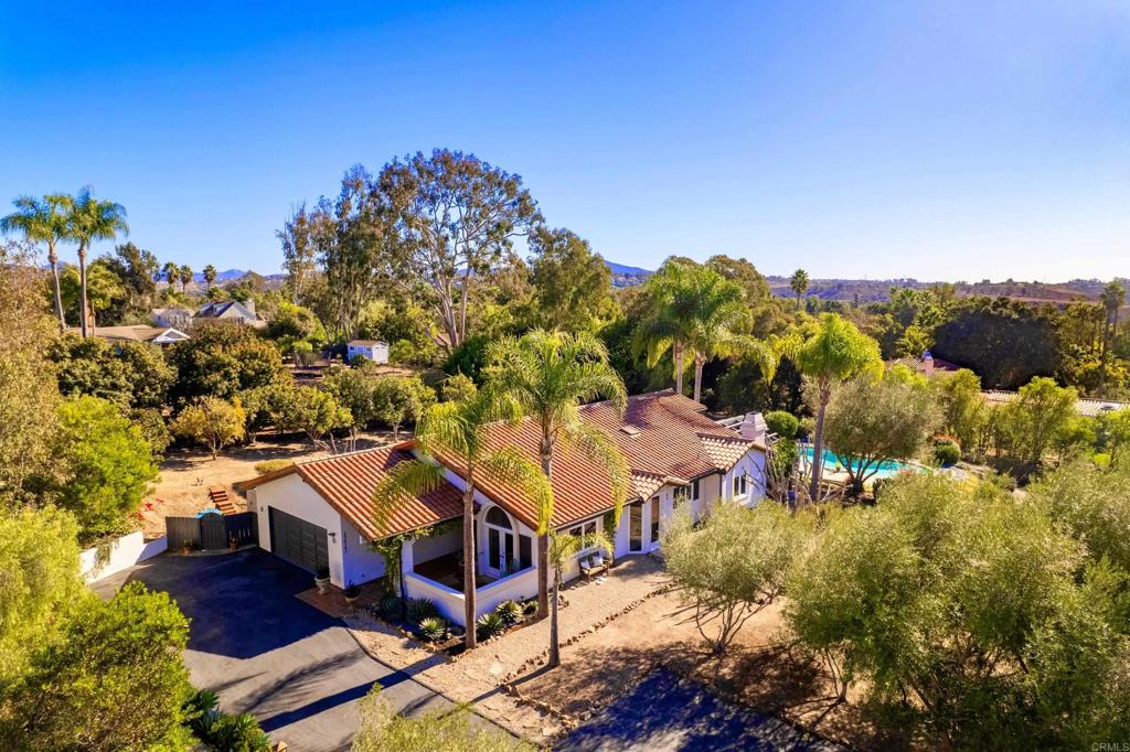 17543 Via Del Bravo Rancho Santa Fe, CA 92067 - Photo 41 of 41 a aerial view of a house with a yard basket ball court and outdoor seating