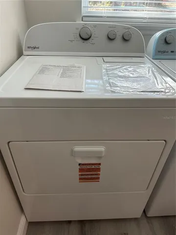 a close view of washer and dryer