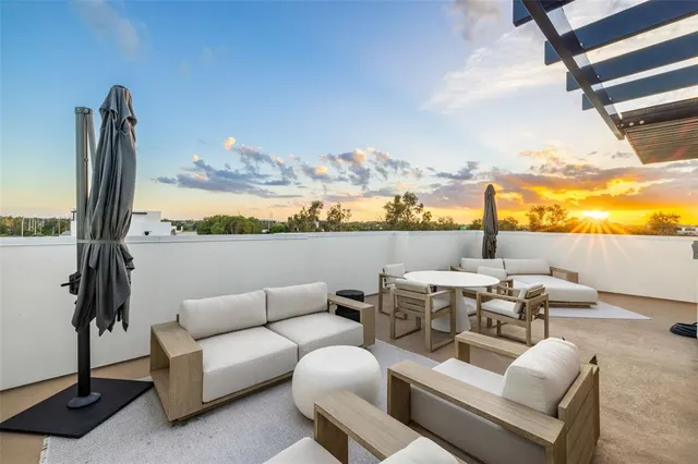 a outdoor living space with furniture