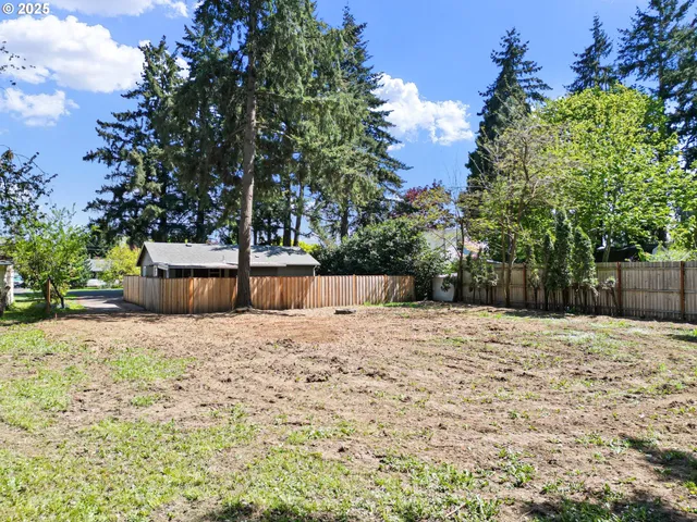 a backyard of a house with lots of green space