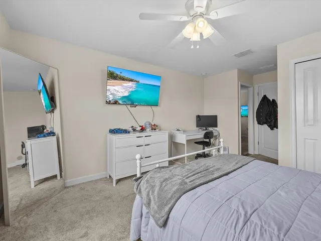 a view of a lake with outdoor space