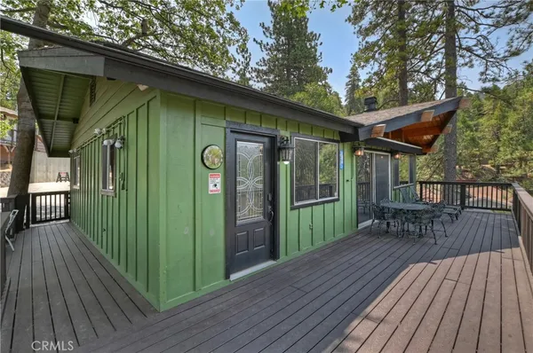 a view of a wooden deck