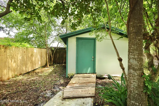 a backyard of a house