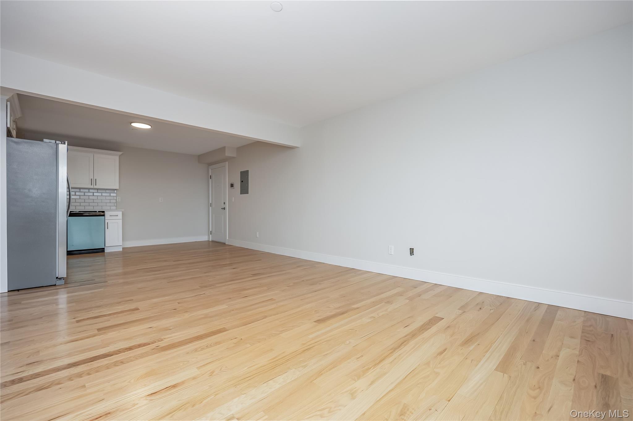 539 Front Street, Unit 4C Hempstead, NY 11550 - Photo 7 of 17 Unfurnished living room featuring light wood-style flooring and recessed lighting